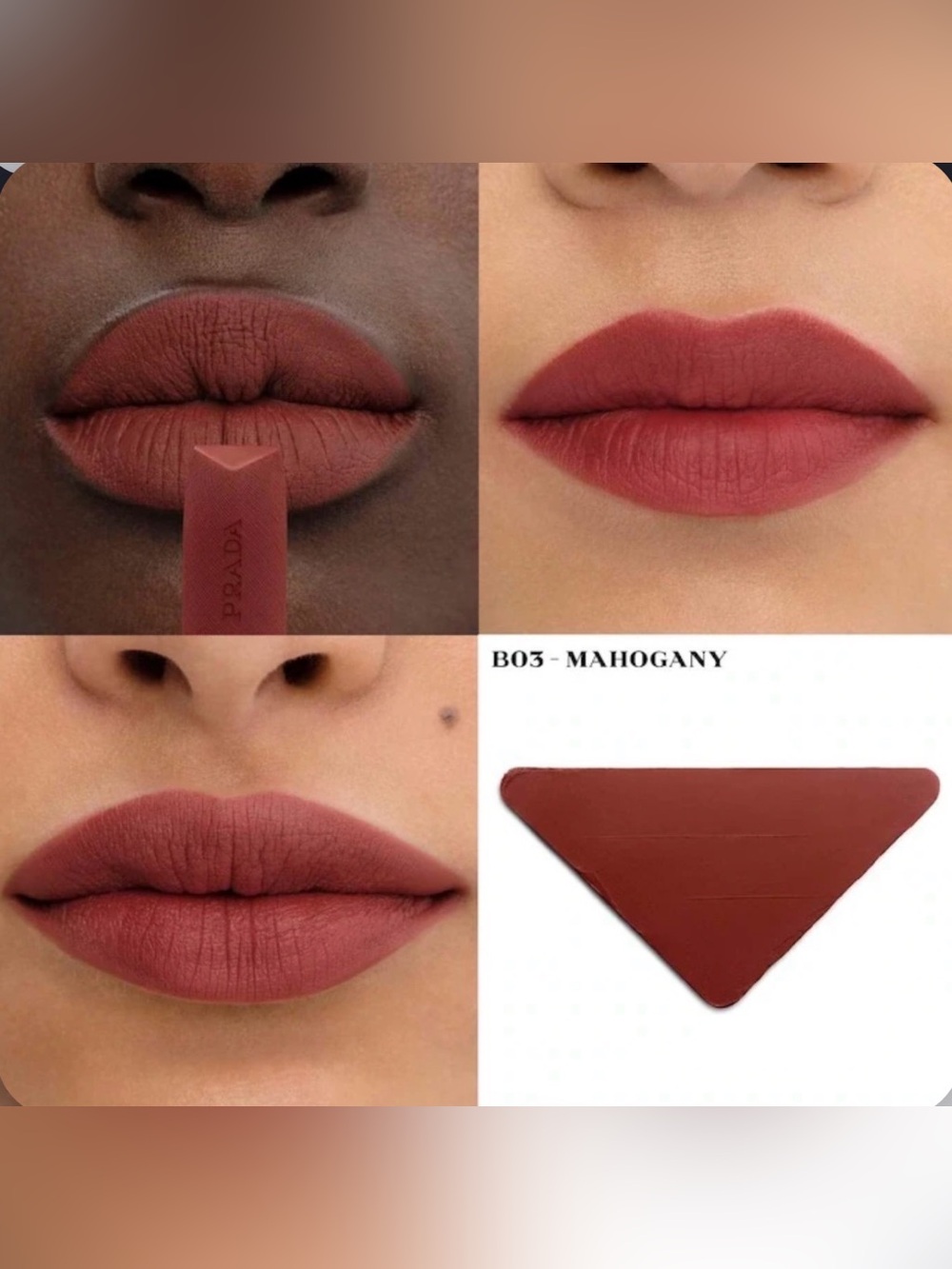 Prada Monochrome Refillable Lipstick — B03-Mahogany Hypermatte - Picture 7 of 7